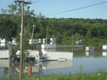 Lebanon Valley Speedway, NY, under water