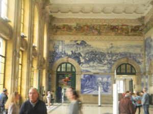 The incredible tile work inside the Porto train station - all four walls floor to ceiling.